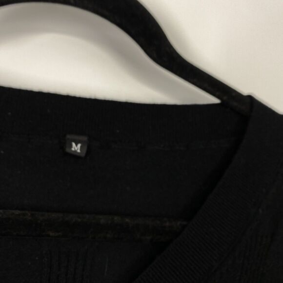 ARACH & CLOZ Women V Neck Sweater size Medium Black Texture Knit Long Sleeve - Picture 5 of 9